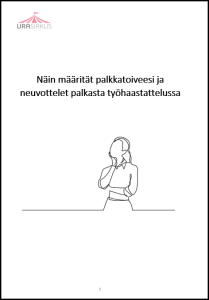 Palkkaneuvotteluoppaan kansilehti.